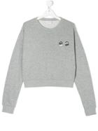 Chiara Ferragni Kids Small Eyes Appliquée Sweater - Grey