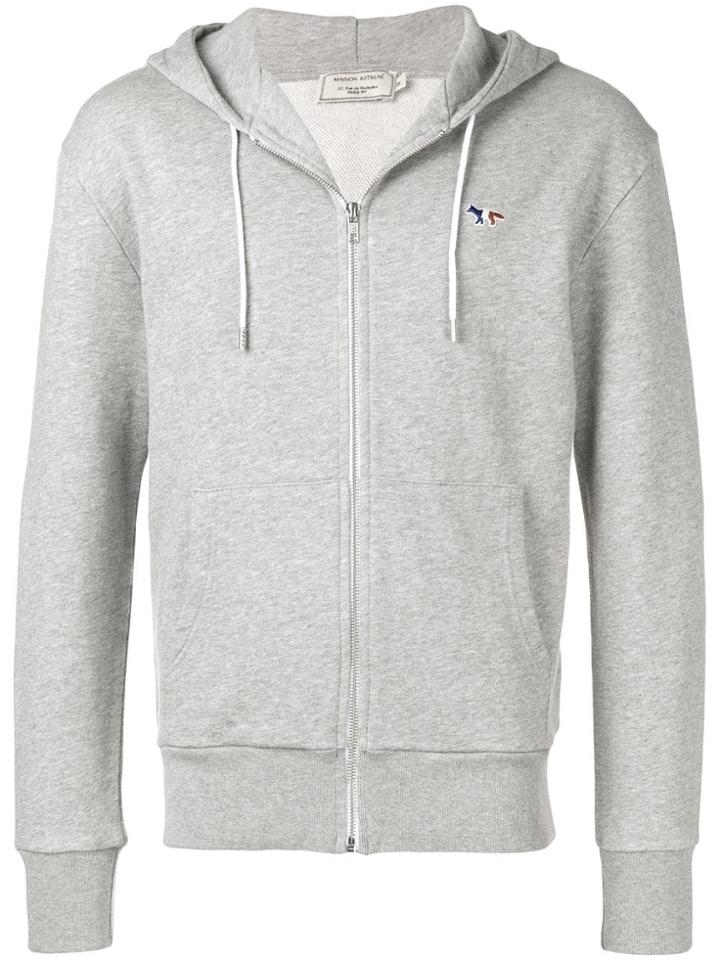 Maison Kitsuné Fox Zip Up Hoodie - Grey