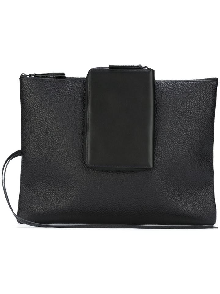 Maison Margiela Purse Detail Clutch, Men's, Black, Calf Leather
