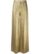 Etro Metallic (grey) Tailored Trousers, Women's, Size: 40, Silk/linen/flax/metallic Fibre