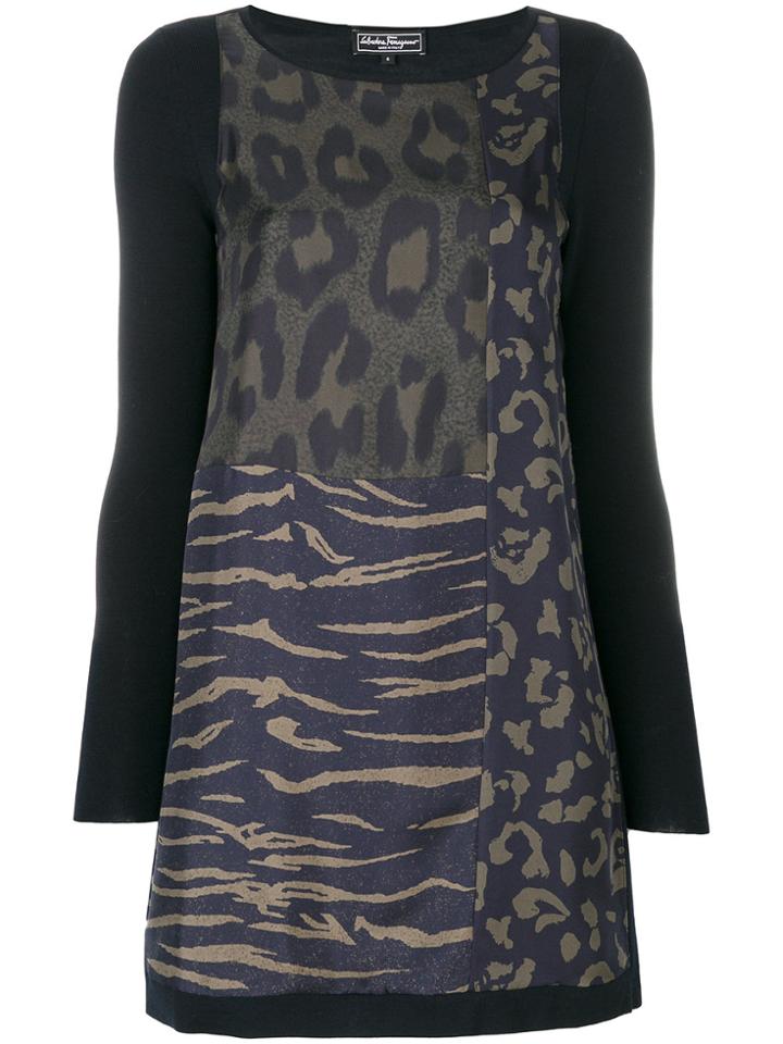 Salvatore Ferragamo Animal Print Blouse - Blue