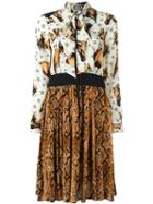 Fausto Puglisi Multi Print Dress, Women's, Size: 42, Nude/neutrals, Silk/acetate