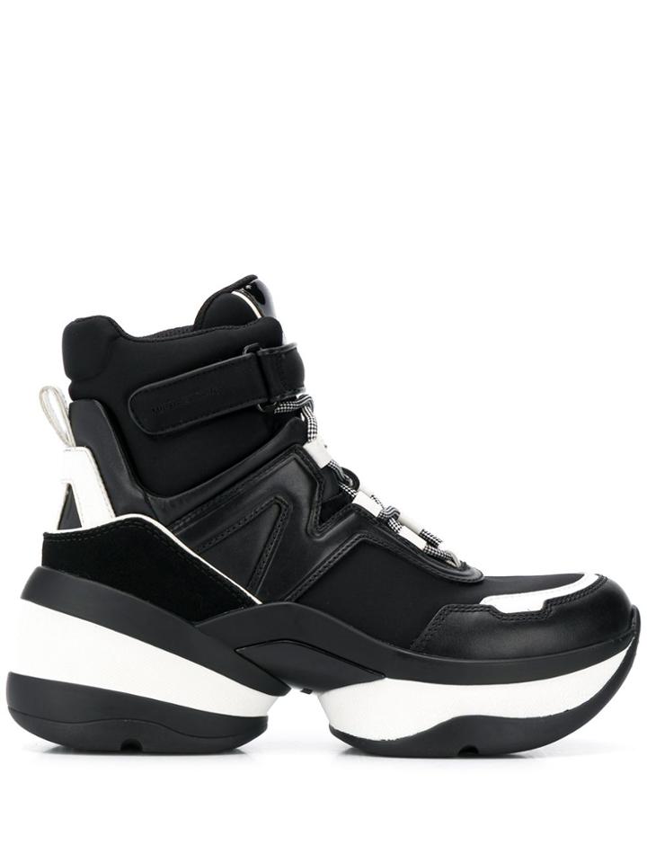 Michael Michael Kors Panelled High Top Sneakers - Black
