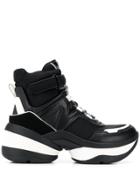 Michael Michael Kors Panelled High Top Sneakers - Black
