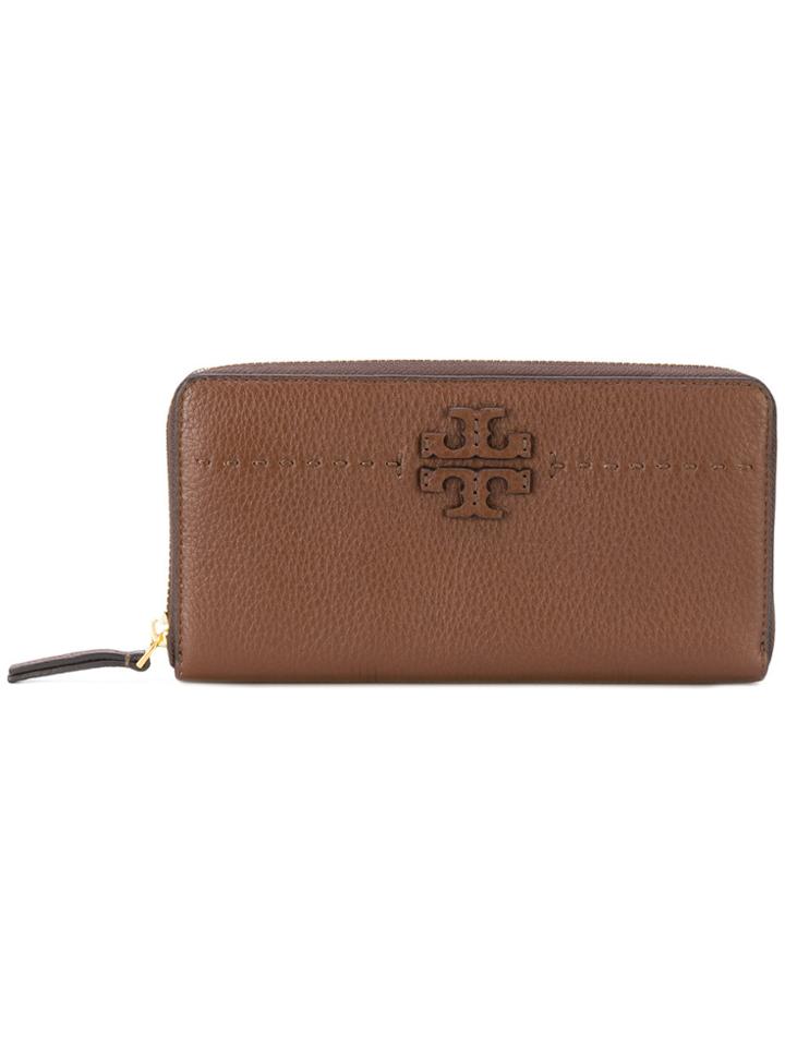 Tory Burch Mcgraw Zip Continental Wallet - Brown