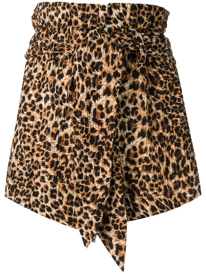 Nanushka Primrose Ocelot Shorts - Brown