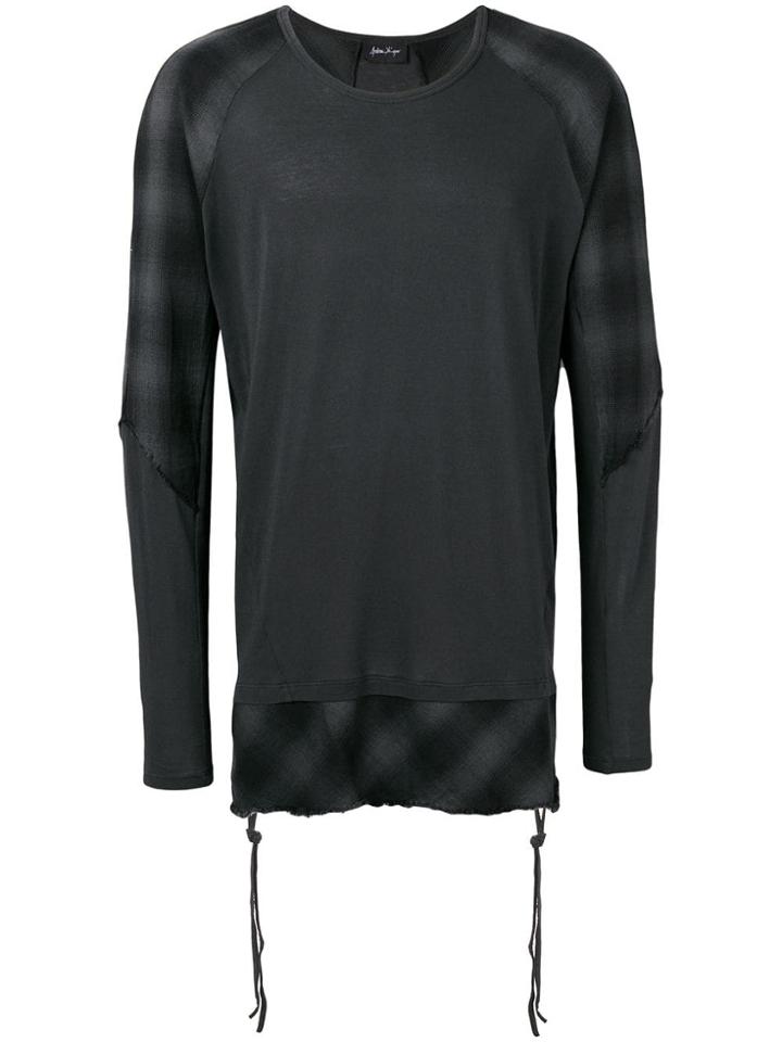Andrea Ya'aqov Check Panel Longsleeved Top - Grey