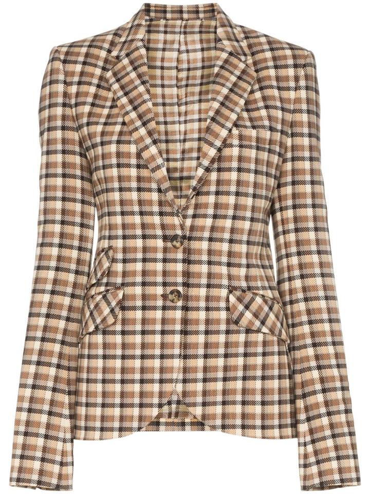 Paco Rabanne Check Fitted Blazer - Neutrals