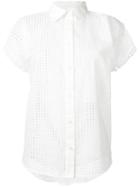 Love Moschino Perforated Short-sleeve Blouse, Women's, Size: 42, White, Cotton