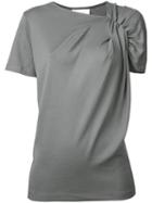 Astraet Gathered Sleeve T-shirt, Women's, Grey, Cotton