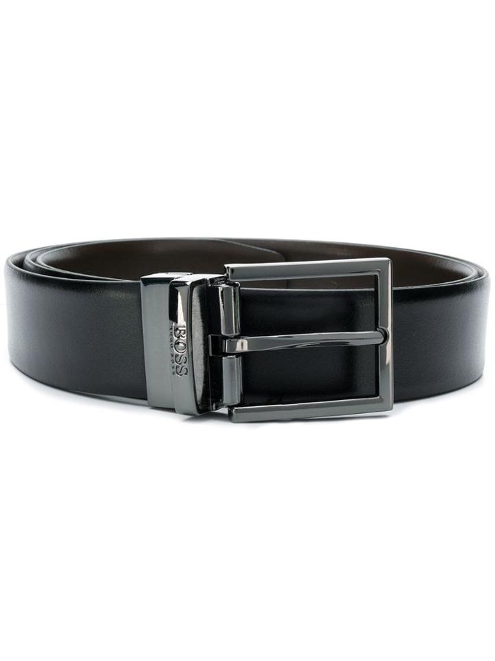 Boss Hugo Boss Engraved Logo Buckle Belt - Black