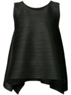 Pleats Please By Issey Miyake - Pleated Textured Flared Tank - Women - Polyester - 3, Black, Polyester