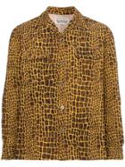 Wacko Maria Giraffe Print Cotton Shirt - Yellow