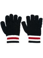 Moncler Gamme Bleu Striped Cuff Gloves