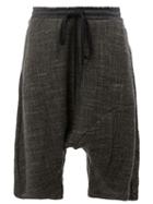 Lost & Found Ria Dunn Shifted Drop-crotch Shorts, Men's, Size: Xs, Grey, Cotton/linen/flax/polyurethane