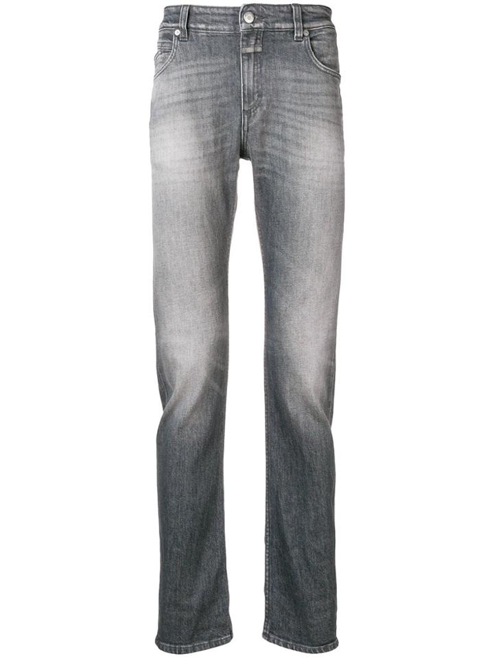 Closed Washed Straight-leg Jeans - Grey