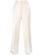 Gucci 'loved' Embroidered Wide Leg Trousers - Neutrals