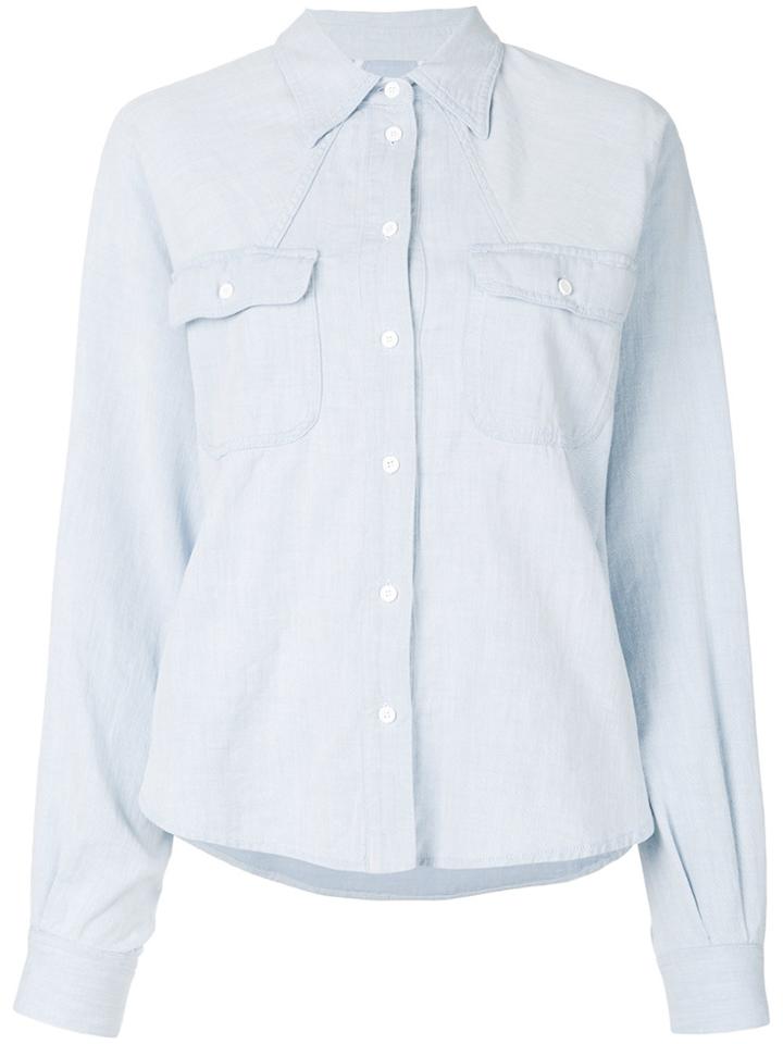Mm6 Maison Margiela Balloon Sleeve Denim Shirt - Blue