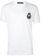 Dolce & Gabbana Crown & Bee Patch T-shirt, Men's, Size: 44, White, Cotton/copper/metallic Fibre/polyester