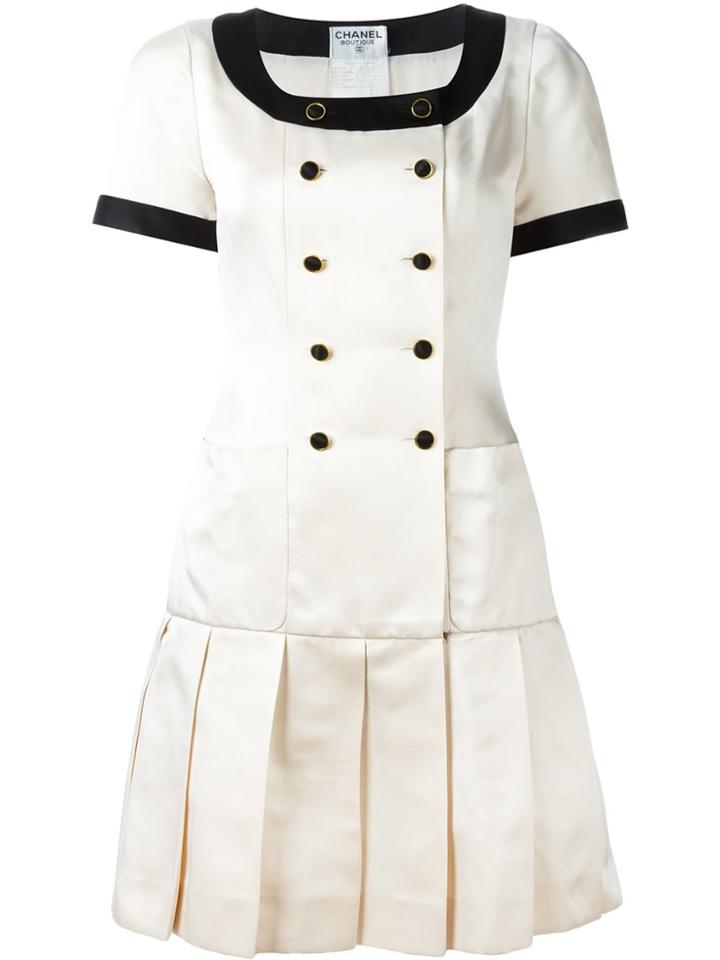 Chanel Vintage Pleated Dress - Nude & Neutrals