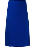 Victoria Victoria Beckham Chevron Textured-knit Skirt - Blue
