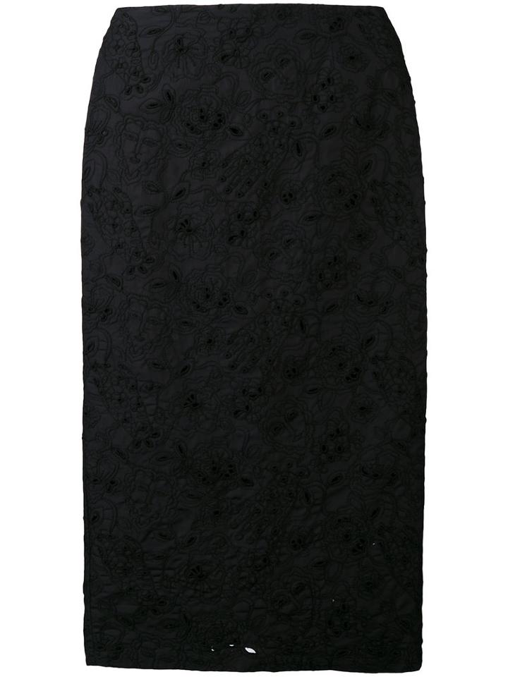 Vivetta - Lace Pencil Skirt - Women - Cotton/polyester/acetate/cupro - 42, Black, Cotton/polyester/acetate/cupro