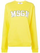 Msgm Logo-print Sweatshirt - Yellow
