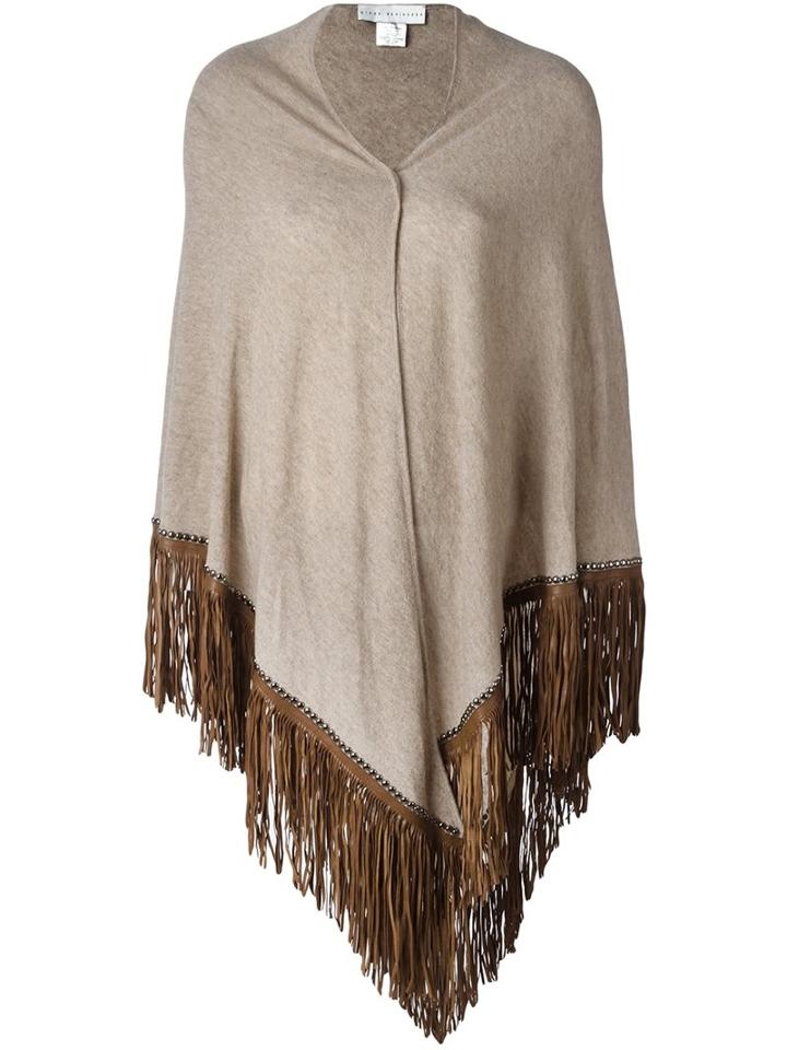 Giada Benincasa Fringed Scarf, Women's, Nude/neutrals, Leather/cashmere