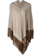 Giada Benincasa Fringed Scarf, Women's, Nude/neutrals, Leather/cashmere