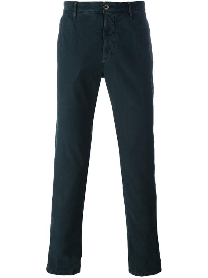 Incotex Classic Chinos, Men's, Size: 38, Green, Cotton/spandex/elastane