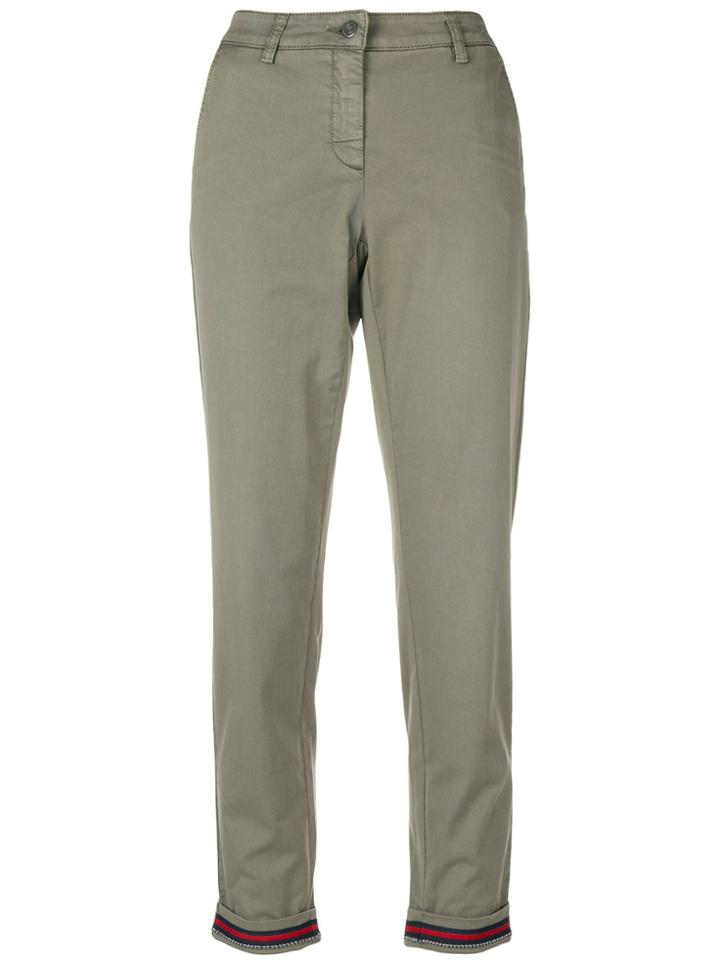 Cambio Contrast Turn Up Trousers - Nude & Neutrals