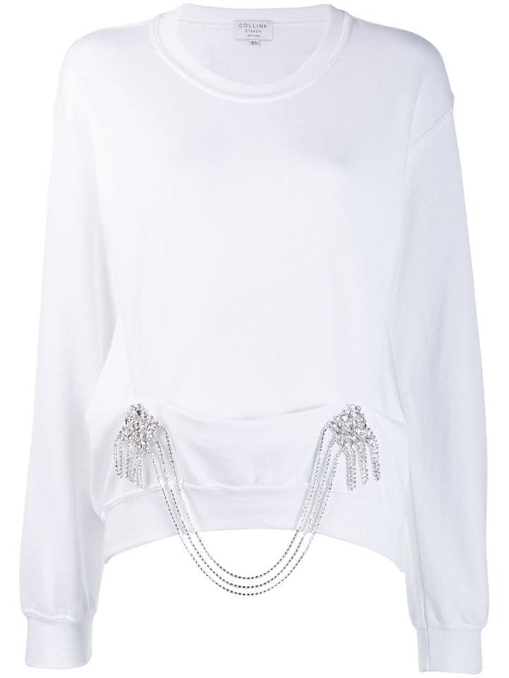 Collina Strada Crystal-embellished Sweatshirt - White