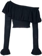 Love Shack Fancy Rory Off The Shoulder Sweater - Blue