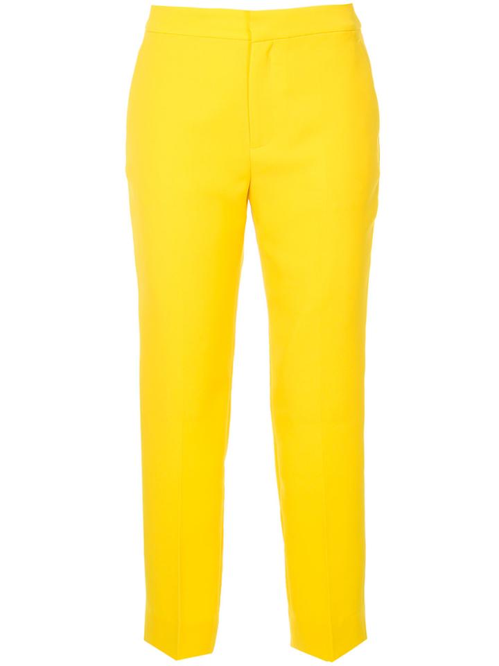 Le Ciel Bleu Slim Fit Cropped Trousers - Yellow & Orange