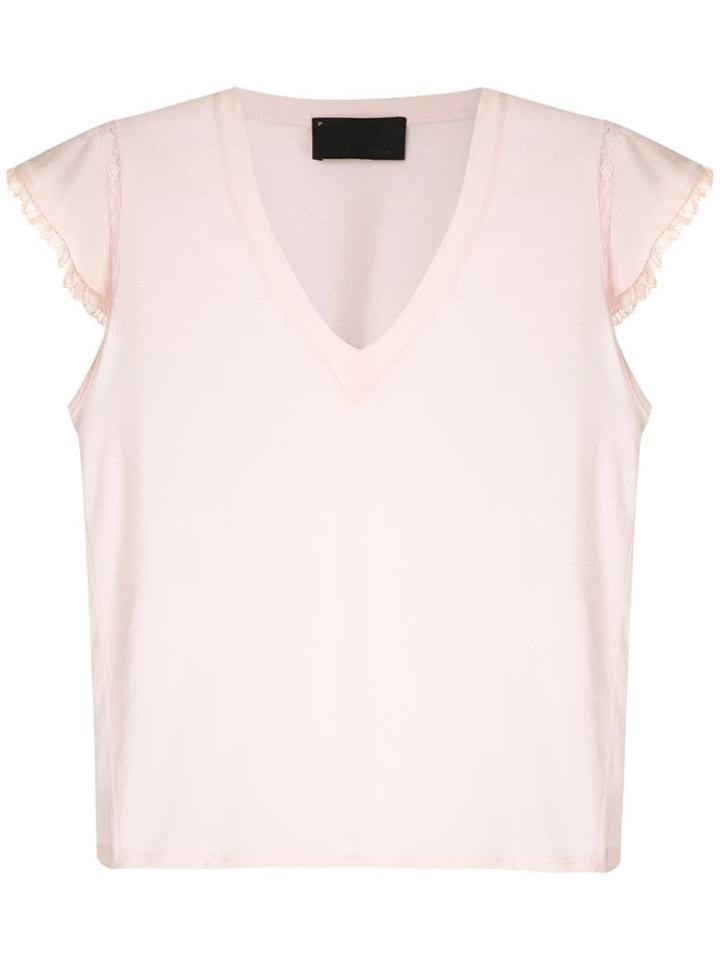 Andrea Bogosian Lace Trimming Pleasure T-shirt - Pink