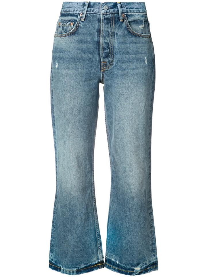 Grlfrnd Cropped Wide-leg Jeans - Blue