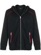 Just Cavalli Tiger Patch Zipped Hoodie - Black