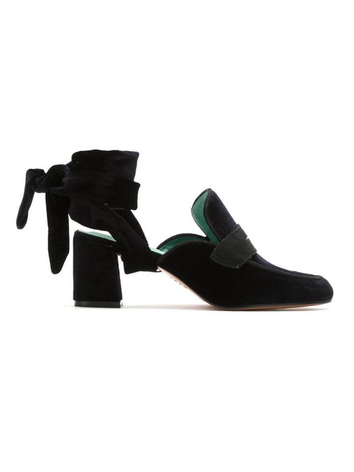 Blue Bird Shoes Suede Tassel Mules - Black
