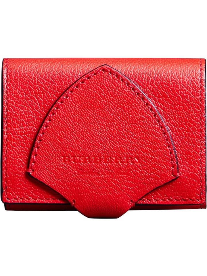 Burberry Equestrian Shield Leather Wallet - Red