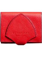 Burberry Equestrian Shield Leather Wallet - Red
