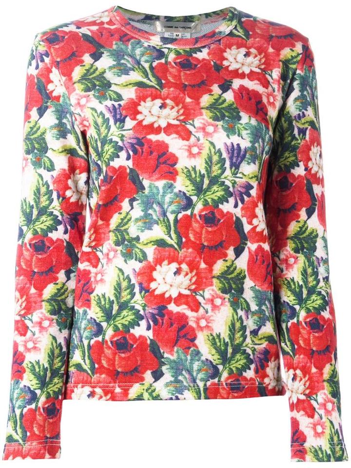 Comme Des Garçons Floral Print Sweatshirt, Women's, Size: Small, Cotton