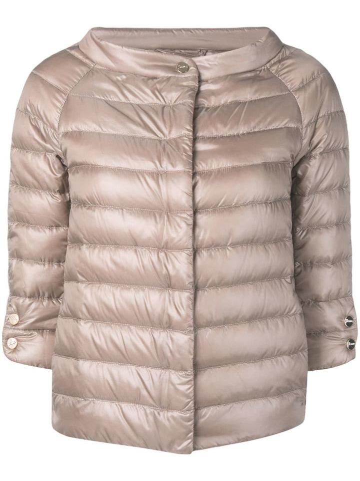 Herno 3/4 Sleeve Padded Jacket - Neutrals