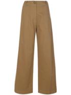Semicouture Wide Leg Trousers - Brown