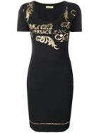 Versace Jeans Logo Print Dress - Black