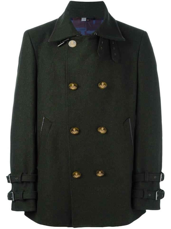 Vivienne Westwood Double Breasted Jacket, Men's, Size: 52, Green, Polyamide/acetate/viscose/virgin Wool