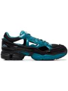 Adidas By Raf Simons Black And Blue Replicant Ozweego Leather Sneakers