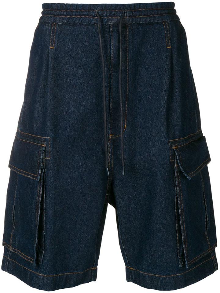 Juun.j Denim Cargo Shorts - Blue