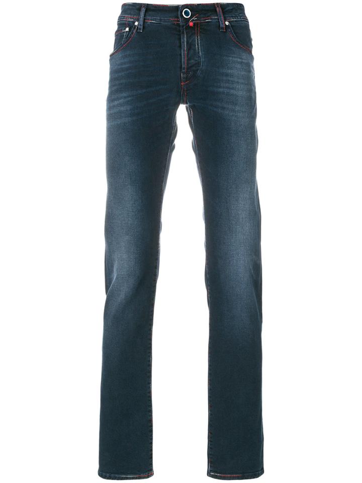 Jacob Cohen Contrast Seam Slim-fit Jeans - Blue