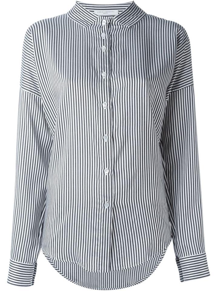 Lucio Vanotti Striped High Neck Shirt