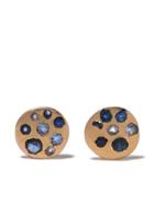 Polly Wales 18kt Rose Gold Small Disc Sapphire Studs - Gold/multi